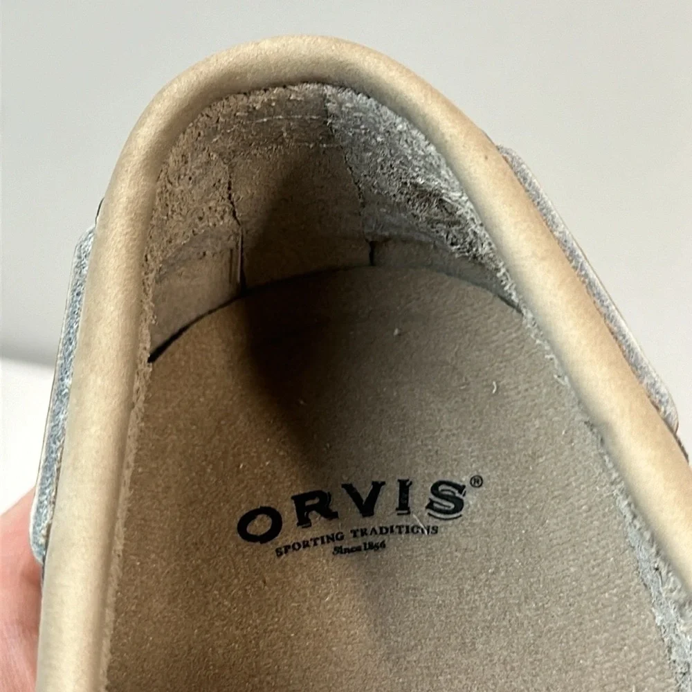 Orvis Cream Leather Topsider Boat Shoes Size 9.5